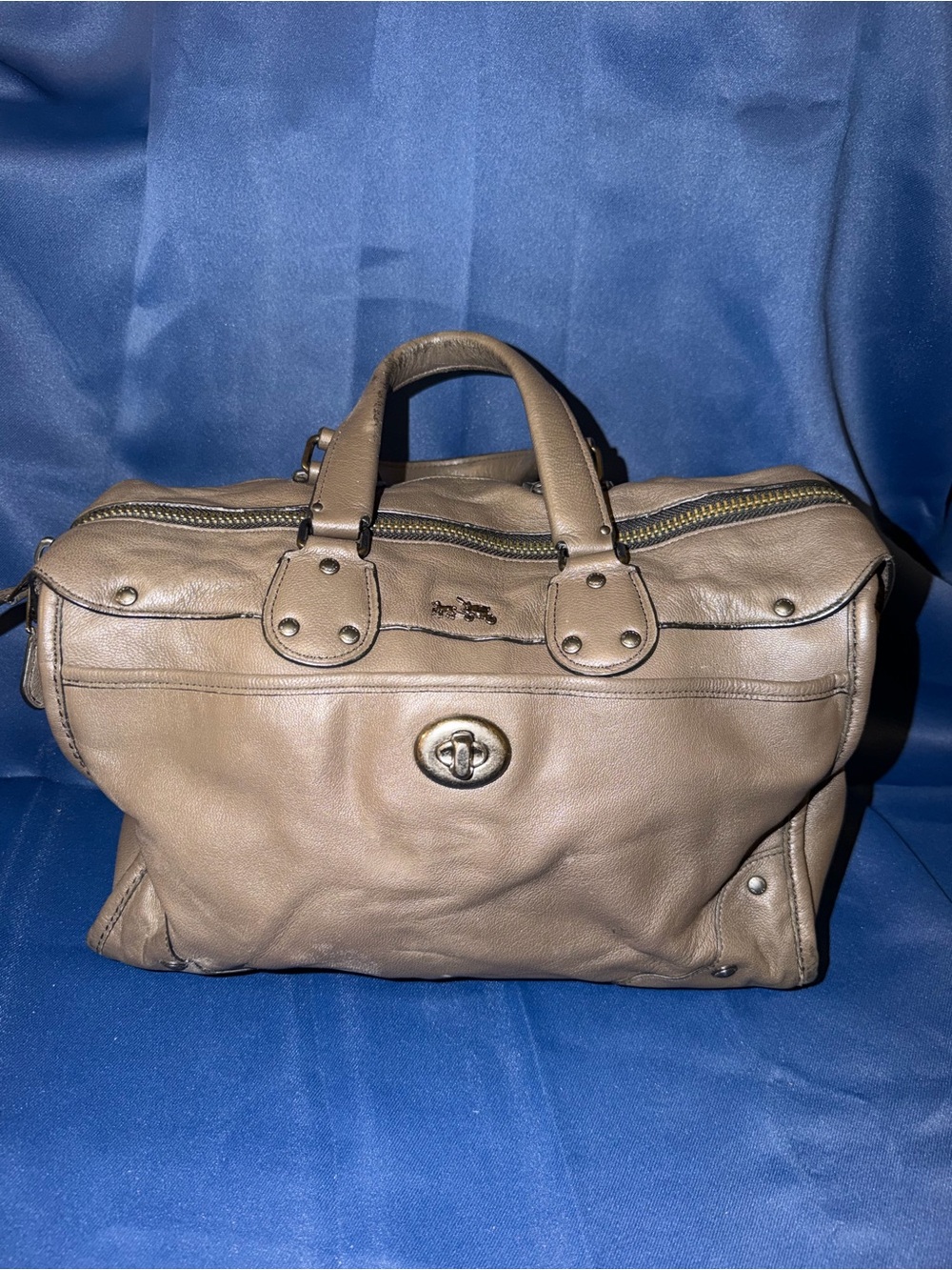 COACH Rider Satchel Leather Turnlock Classic Shoulder Bag Handbag